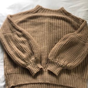 oversized caramel brown turtleneck